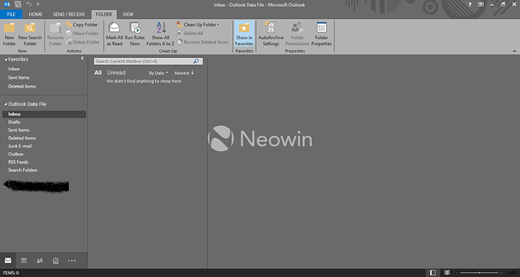 Microsoft Office Outlook: Thẻ Folder
