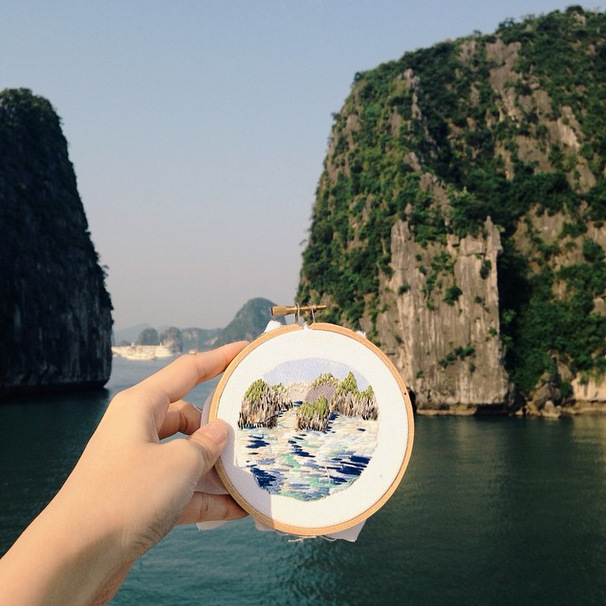 Cô gái '‘chụp’' lại hành trình “xê dịch” bằng tranh thêu - 4