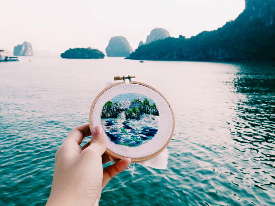 Cô gái '‘chụp’' lại hành trình “xê dịch” bằng tranh thêu - 3