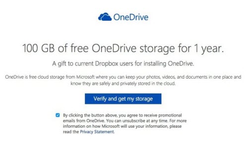 Người dùng Dropbox được tặng 100GB khi dùng OneDrive - 1