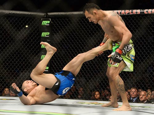 UFC: Dùng tuyệt chiêu siết cổ knock-out đối thủ - 1