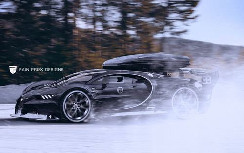 “Hàng nóng” Bugatti Chiron lộ ảnh trên tuyết - 1