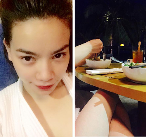 'Chộp' khoảnh khắc mỹ nhân Việt 'ăn nhanh, uống vội' - 5