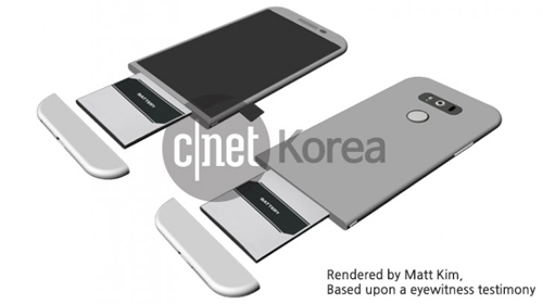Lộ ảnh LG G5 có thể trượt phần vỏ để thay pin - 1