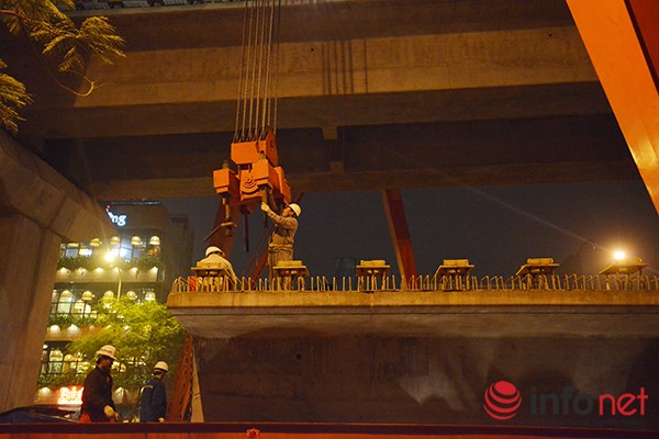 HN: Cận cảnh màn lao dầm đường sắt trên cao qua hồ Hoàng Cầu - 2