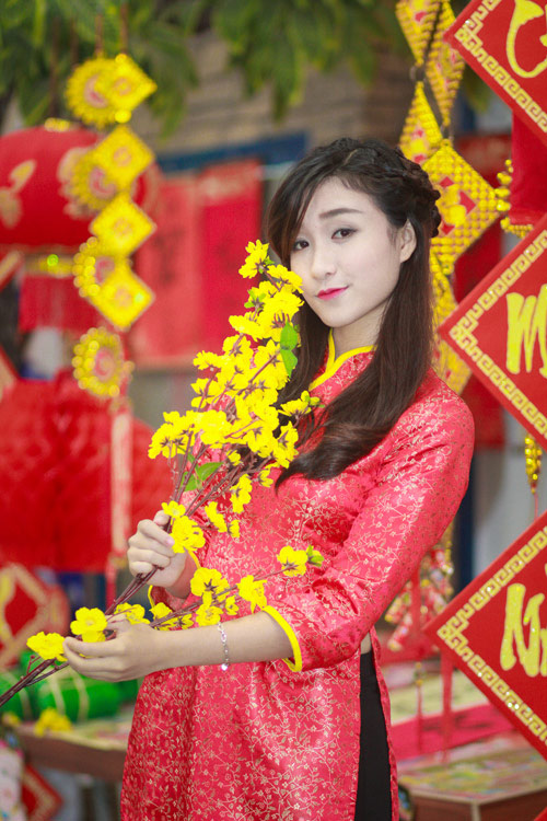 Thiếu nữ Hà Nội xúng xính váy áo chụp ảnh hoa xuân - 1