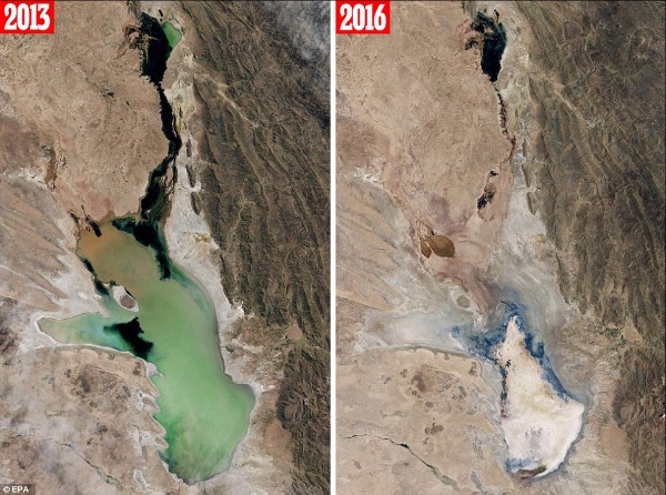 Ảnh: Hồ nước lớn gấp đôi Los Angeles biến thành sa mạc - 1