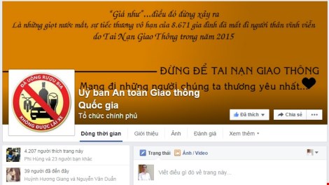 Ủy ban ATGT lập facebook nhận góp ý từ người dân - 1