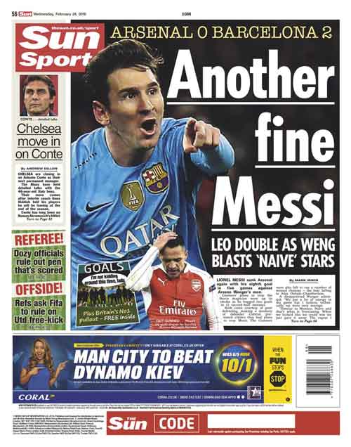 Báo Anh: Arsenal cúi đầu trước “thiên tài” Messi - 2