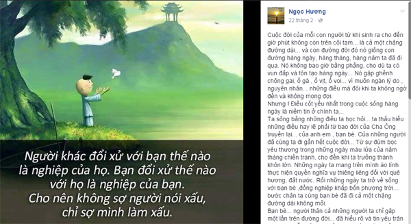 Facebook sao 25/2: Mẹ Hà Hồ viết thư động viên con gái - 1