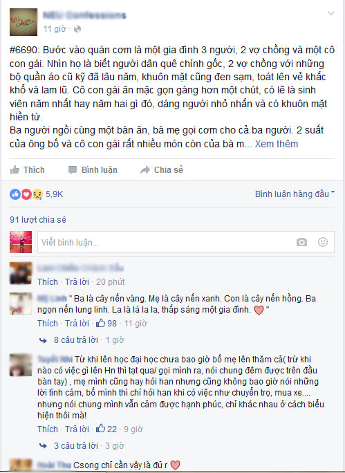 Bữa cơm hạnh phúc của vợ chồng nghèo và con gái - 1