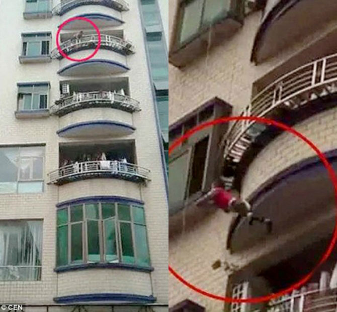 Rơi từ tầng 4 xuống, cậu bé may mắn thoát chết - 1