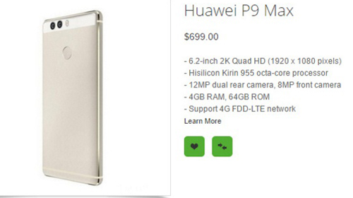 Lộ giá và cấu hình Huawei P9, P9 Max và P9 Lite - 3