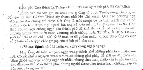 Tâm thư chống ngập 7.000 chữ gửi Bí thư Đinh La Thăng - 1