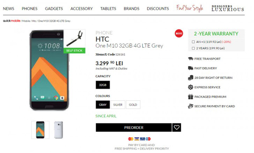HTC 10 nhận đơn đặt hàng, giá 18,5 triệu đồng - 1