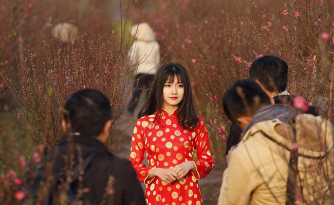 Bức ảnh cô gái mặc áo dài chụp ảnh ở vườn đào ở Hà Nội lọt  vào top 155 bức ảnh đại diện cho một sự kiện hay nét văn hóa đặc trưng của quốc gia. Đây là tấm ảnh được hãng Reuters cho rằng nó đại diện cho nét văn hóa đặc trưng của Việt Nam năm 2016. Theo chia sẻ của cô gái trong bức ảnh, cô chụp bức ảnh này ở một vườn đào Nhật Tân (Hà Nội).