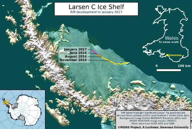 Núi băng lớn bằng một quốc gia sắp tách rời khỏi Nam Cực - 1