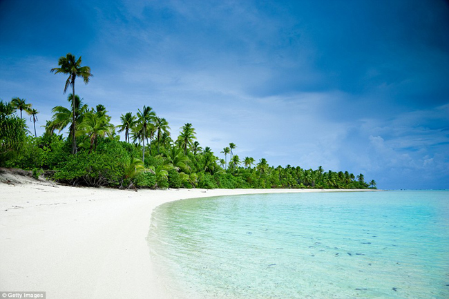 One Foot Island thuộc Aitutaki, quần đảo Cook tự hào sở hữu bãi cát trắng và làn nước trong veo trông như một bức tranh tuyệt đẹp.