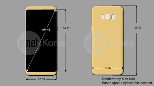 Hình dáng, kích thước Galaxy S8 và S8 Plus lộ toàn diện - 1