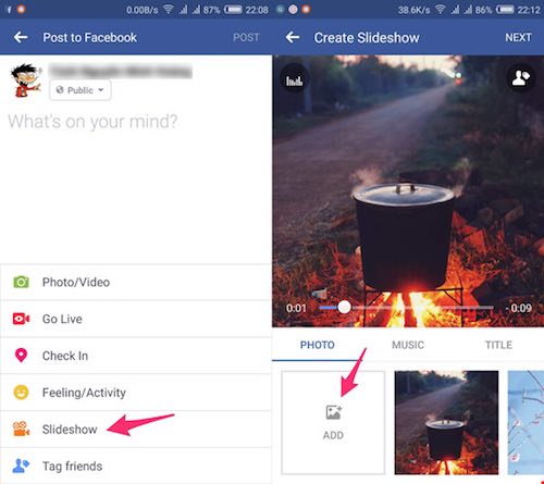 Cách tạo slideshow cực nhanh trên Facebook - 1