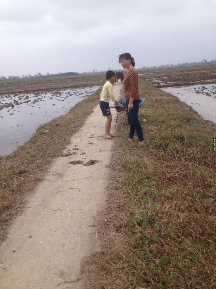 Xôn xao clip mẹ bắt con bốc phân vì không thích đi học - 1