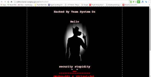 Hacker tấn công hàng loạt website tỉnh Bà Rịa - Vũng Tàu - 1