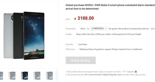 Nokia 8 cấu hình mạnh, giá 10,6 triệu đồng - 1