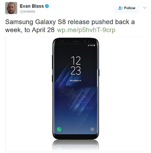 Samsung Galaxy S8 sẽ “lên kệ” muộn hơn 1 tuần so với dự kiến - 1