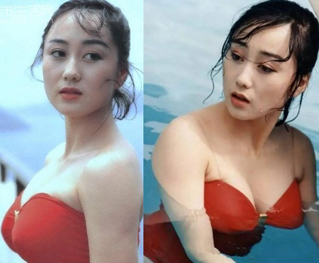 Hoa hậu Lợi Trí - vợ của tài tử Lý Liên Kiệt - từng gây sốc với loạt ảnh bikini mỏng manh.