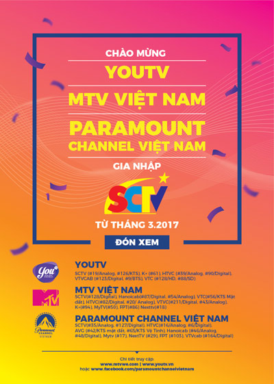 YouTV, MTV Việt Nam & Paramount Channel Việt Nam gia nhập SCTV - 5