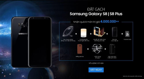 Đặt gạch Samsung Galaxy s8/s8+ nhận ngay quà tặng 4 triệu tại Viễn Thông A - 1