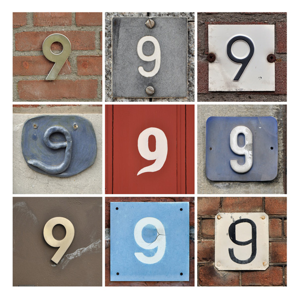 Со 9. 9 Numbers collage.