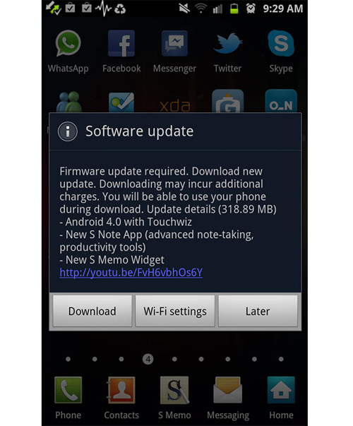 Samsung Galaxy Note nâng lên Android 4.0.3 ICS - 1