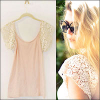 Thời trang - Làm tay ren cho áo tank top