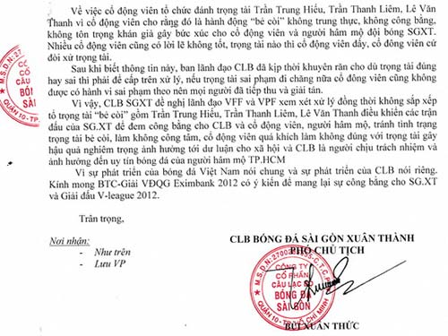 Vu khống trọng tài, Sài Gòn.XT bị phạt nặng? - 2