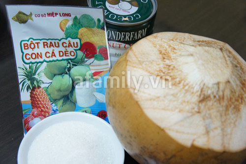 Thạch rau câu trái dừa ngon mát - 1