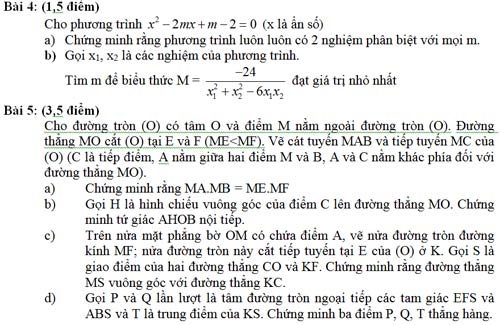 Gợi ý giải đề thi lớp 10 môn toán - 2