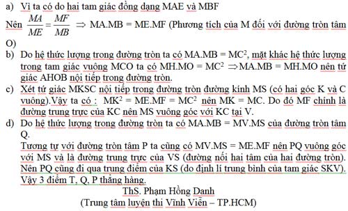 Gợi ý giải đề thi lớp 10 môn toán - 7