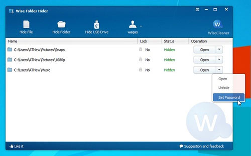 Dễ dàng ẩn các tập tin / thư mục trên ổ cứng hay USB với Wise Folder Hider - 3