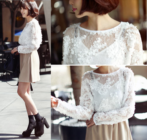 Nữ tính tuyệt đối với ren thêu nổi - 7