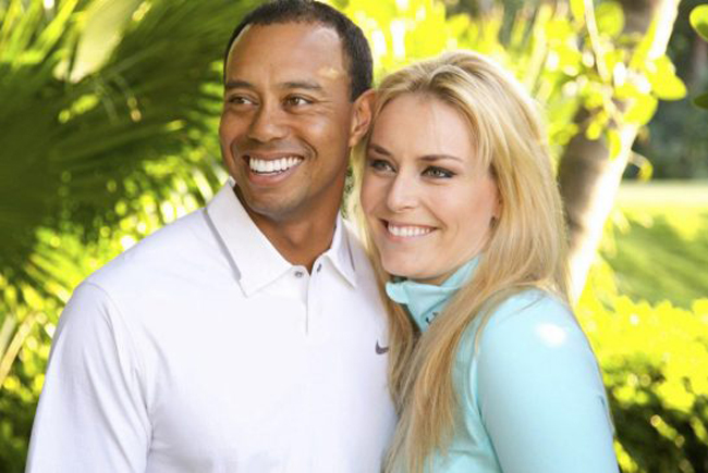 Tay golf số 1 thế giới Tiger Woods và nữ hoàng trượt tuyết Lindsey Vonn.