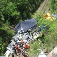 Tin tức trong ngày - Vào nhầm số, xe tải lùi... xuống vực