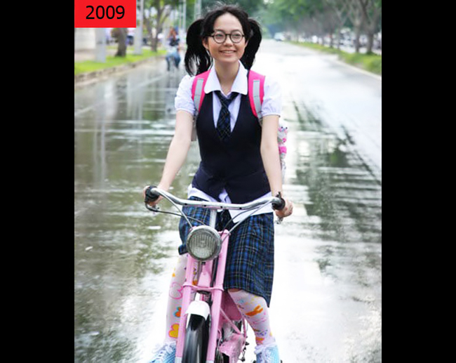    Minh Hằng đáng yêu với cặp kính tròn trong phim Giải cứu thần chết năm  2009.
