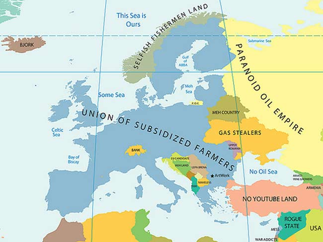 Đây cũng là một trong những tấm bản đồ thú vị về châu Âu.