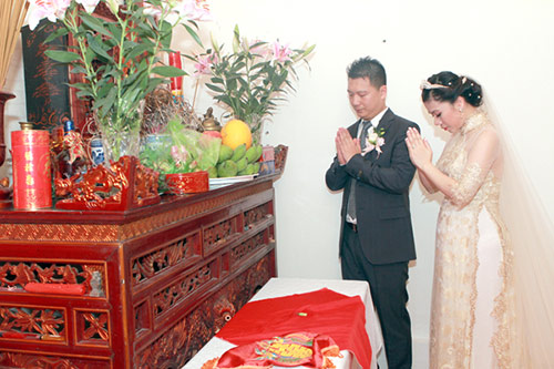 Mỹ Dung mang bầu vẫn làm cô dâu xinh - 4