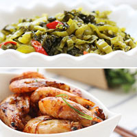 Ẩm thực - Tôm rim và dưa cải xào cho thực đơn tối