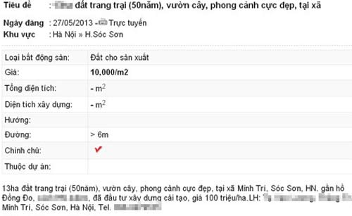 Đất trang trại Sóc Sơn giá bằng cốc trà đá - 2