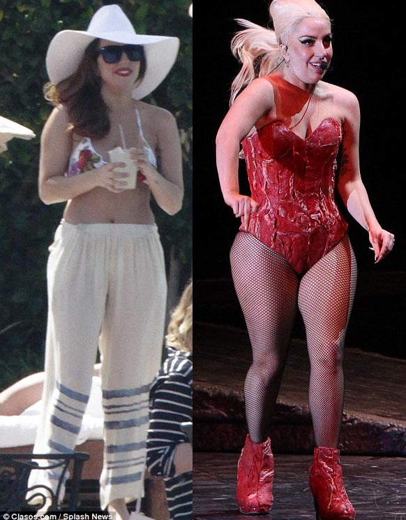 Lady Gaga mặc buồn cười đi dạo biển - 1