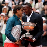 Thể thao - Usain Bolt "ngơ ngác" khi gặp Nadal