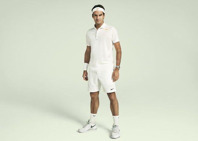 Bộ đồ thi đấu của Federer không bao giờ nhàm chán và luôn có phong cách lịch lãm.